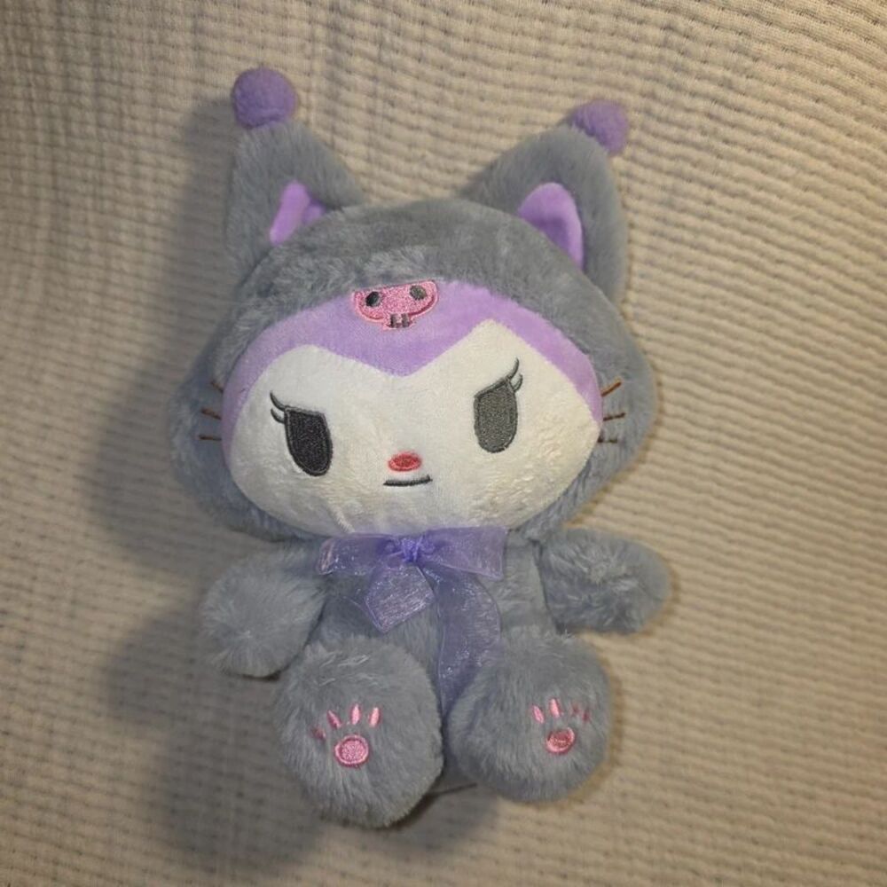 Sanrio Characters Fluffy Pastel Nyanko Kuromi Plush.